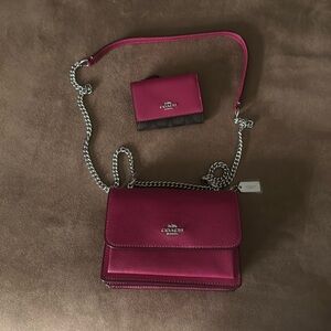 Fuscia Coach Purse & Wallet